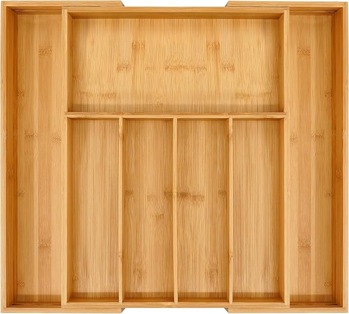 VaeFae Premium Bamboo Drawer Organizer, Expandable Silverware Drawer Organizer by VaeFaeDirect