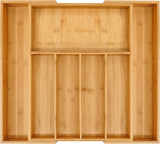 VaeFae Premium Bamboo Drawer Organizer, Expandable Silverware Drawer Organizer by VaeFaeDirect