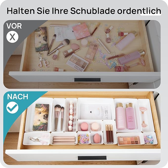 Vtopmart 25 PCS Plastic Drawer Organizers Set, 4-Size Versatile Bathroom and - Image 3