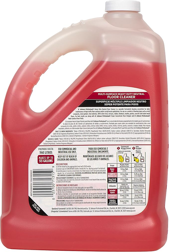 SC Johnson Professional Heavy Duty Neutral Floor & Surface Cleaner 1 Gallon - Image 3
