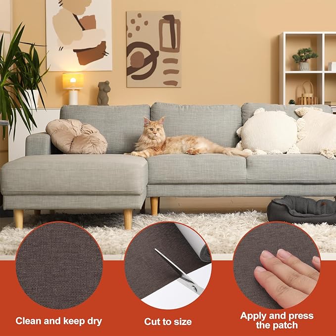 PATIKIL 70x4.4 Inch Linen Repair Tape, Repair Fabric Patch Self Adhesive Couch - Image 3