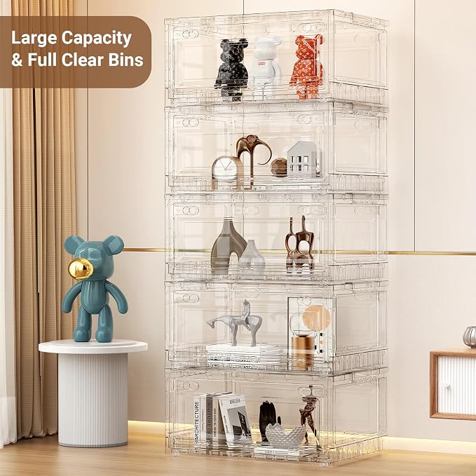 BROVIEW Clear Stackable Storage Bins Drawers, Open Front Large Plastic Storage - Image 7
