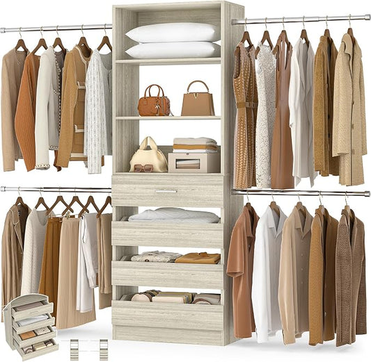 Aheaplus Closet System, 4-9Ft Closet Organizer by Aheaplus