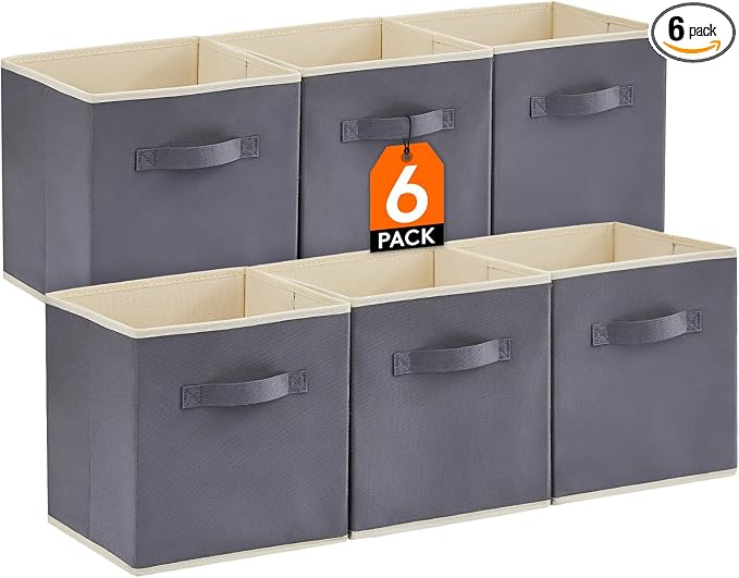 Lifewit Collapsible Fabric Storage Cubes Bins Set 11 Inch, Foldable Cubby by Lifewit
