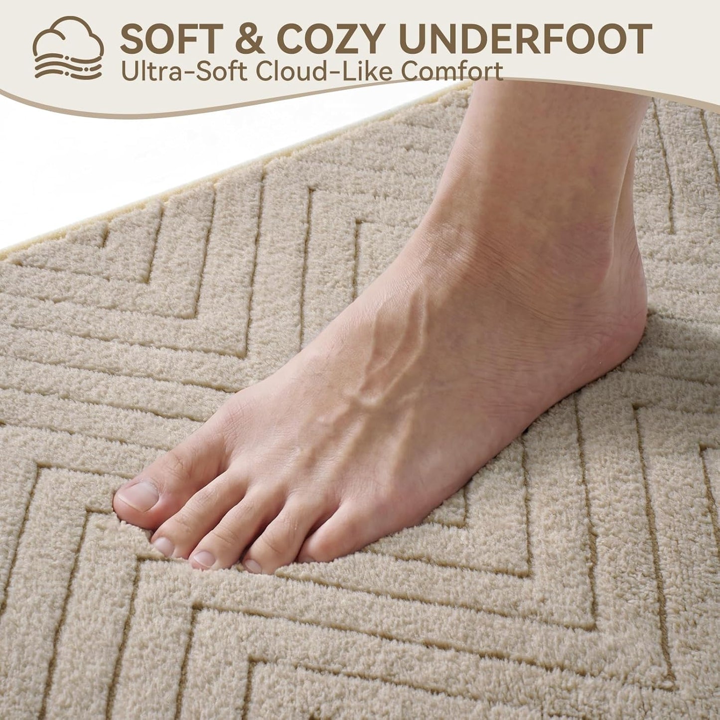 Bathroom Rugs Mat Quick Dry Absorbent Non Slip Bath Mat Bath Mats for Bathtub Mat Bathroom Carpet Fit Under Door Washable Floor Bath Rug Brown 20x32