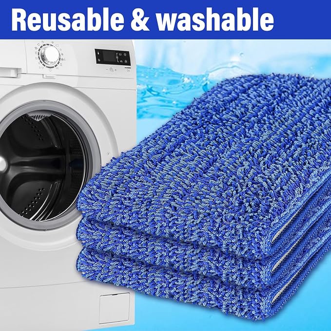 16.5 inch Mop Pads Refills, 3 Pack Microfiber Reusable Replacement Flat - Image 5