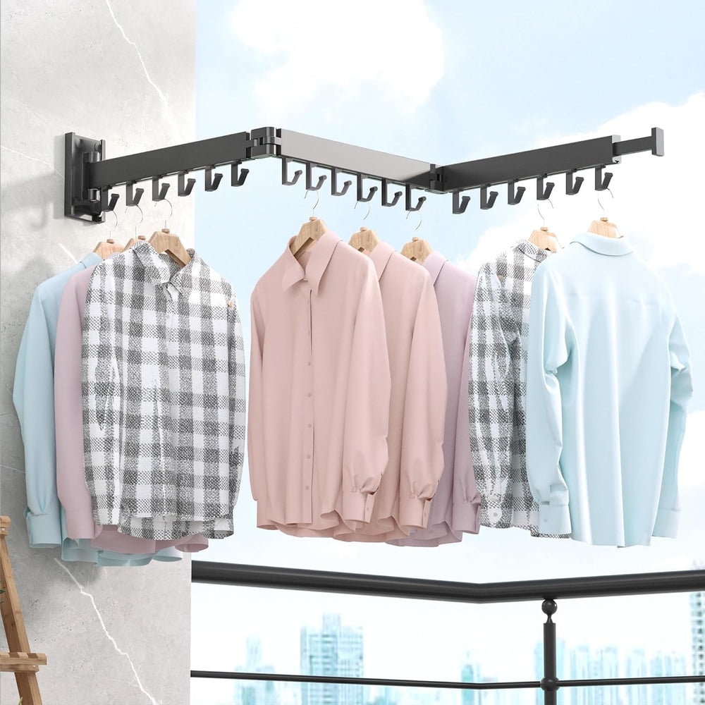 BOQORAD Drying Rack Clothing,Clothes Drying Rack Wall Mounted,Collapsible Han...