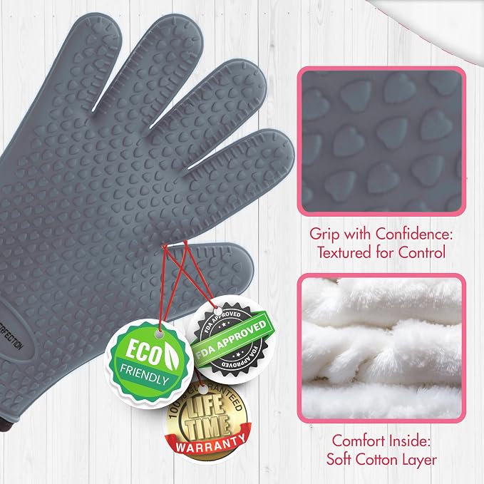 KITCHEN PERFECTION S Silicone Smoker Oven Gloves - Image 5