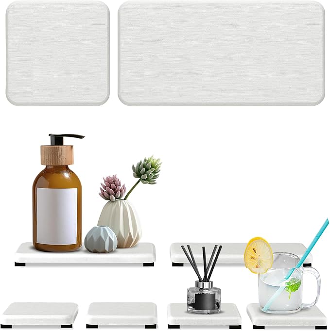 6PCS Stone Drying Tray for Bathroom Counter, Fast Drying Diatomite Stone Sink by Unknown