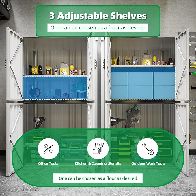 AECOJOY Outdoor Storage Cabinet, Outdoor Cabinets Waterproof - Image 3