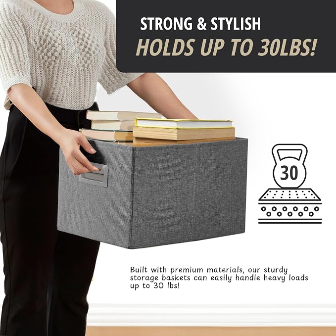 DECOMOMO Storage Bins for Shelves Robust Fabric Closet Bins for Shelves Toy - Image 4