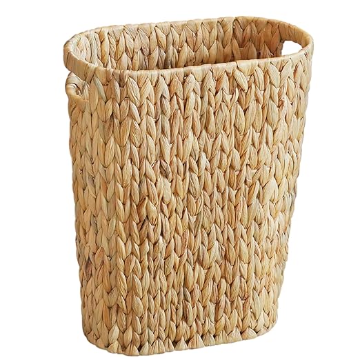 Wicker Trash Can, Bathroom Trash Can, Water Hyacinth Wicker Waste Basket by WEAVECOMFORTINTOEVERYCORNER