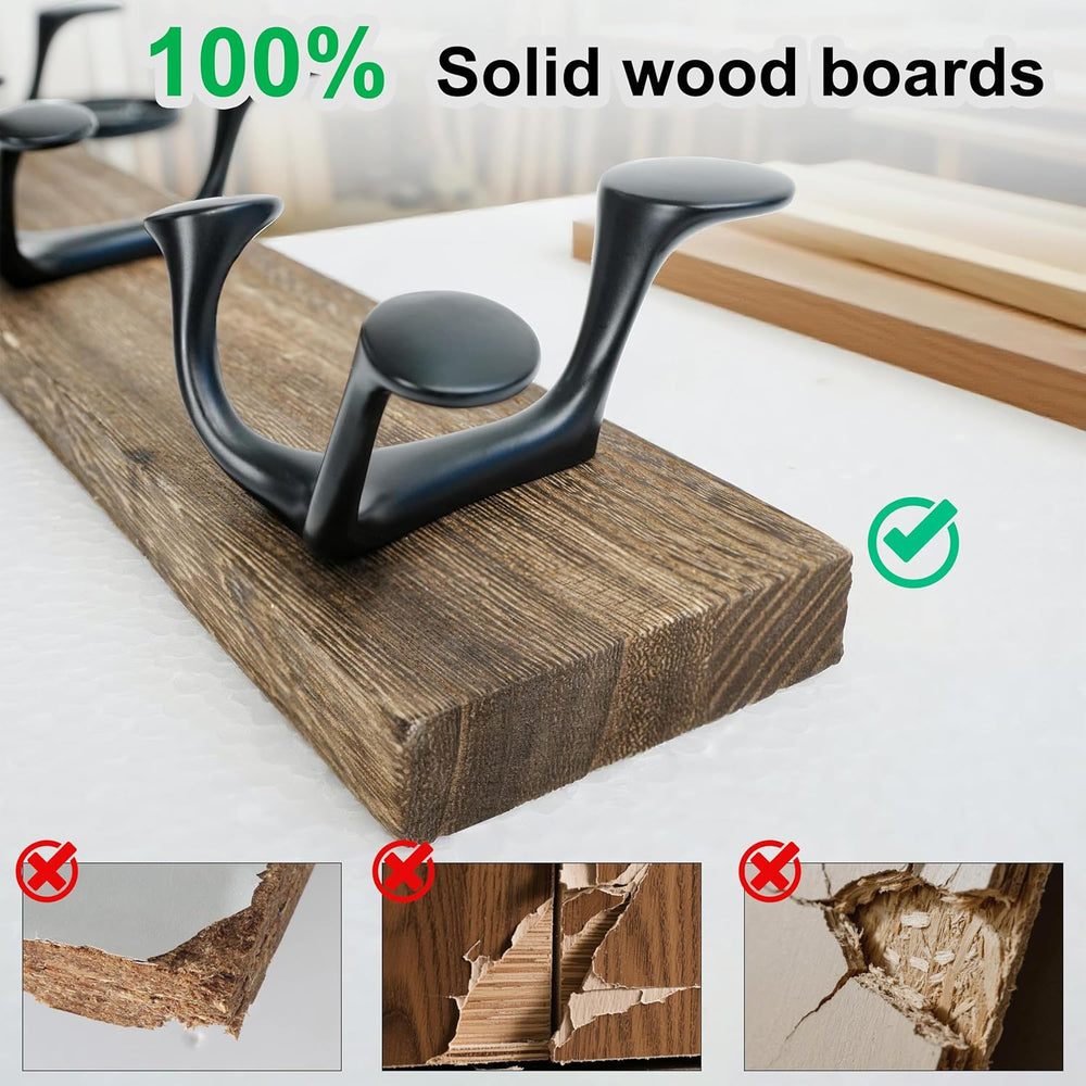 WEBI Coat Rack Wall Mount,30" Solid Wood Coat Hooks Wall Mounted Coat Ha...
