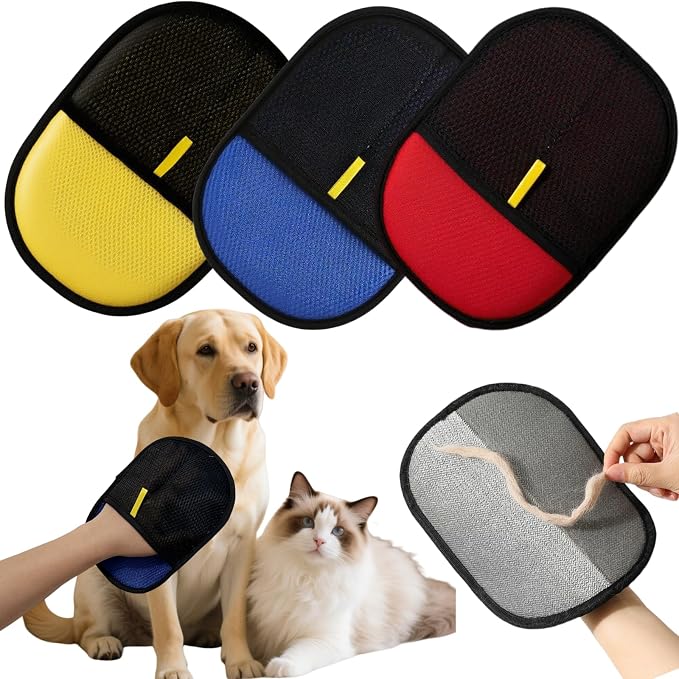 3Pcs Electrostatic Pet Hair Removal Gloves by Unknown