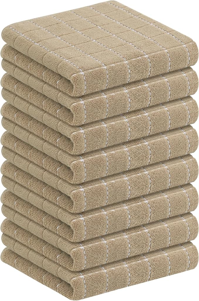 Homaxy 100% Cotton Terry Kitchen Towels, Checkered Designed, Soft and Super by Homaxy