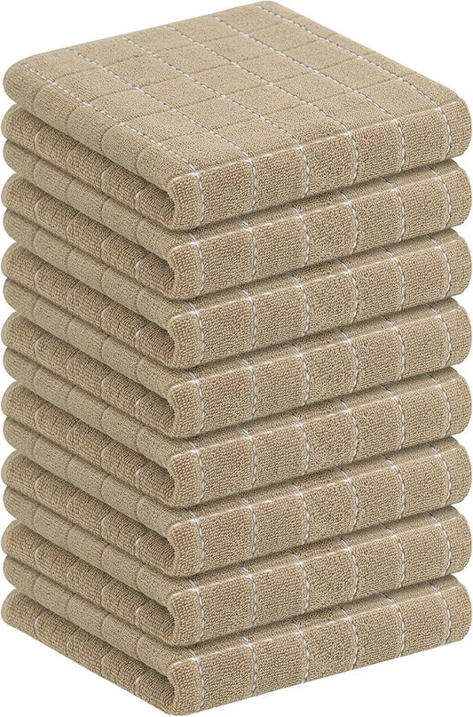 Homaxy 100% Cotton Terry Kitchen Towels, Checkered Designed, Soft and Super by Homaxy