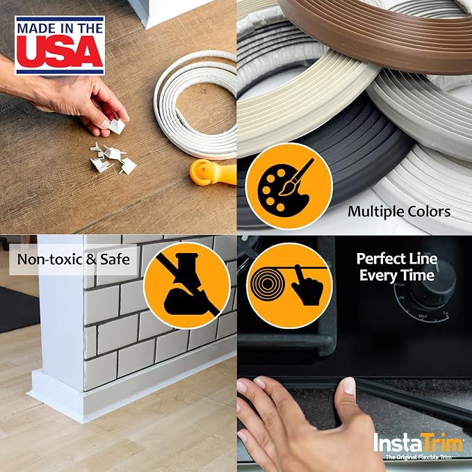 InstaTrim Black New & Improved Caulk Trim, 1/2" by 10', Waterproof - Image 5