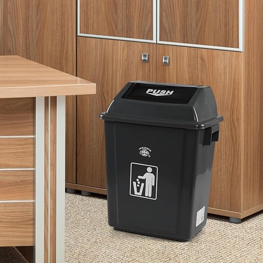 4 Pack Plastic Swing Lid Trash Can, 6 Gallon Trash Cans - Image 4