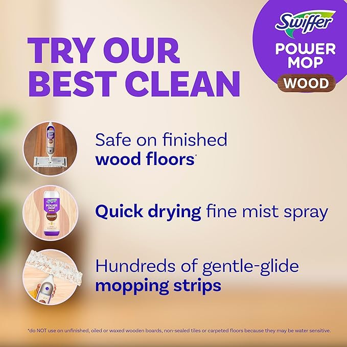 Swiffer Power Mop Wood, Hardwood Floor Cleaner - Image 2