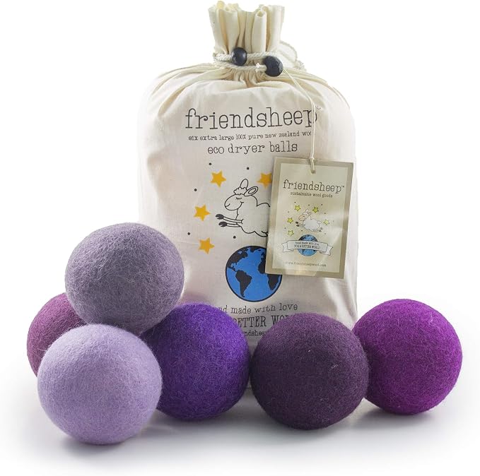 Friendsheep Wool Dryer Balls, Organic Reusable Fabric Softener Alternative by Friendsheep