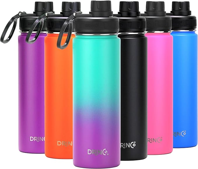 DRINCO Stainless Steel Water Bottle Spout Lid Vacuum Insulated Double Wall by Drinco