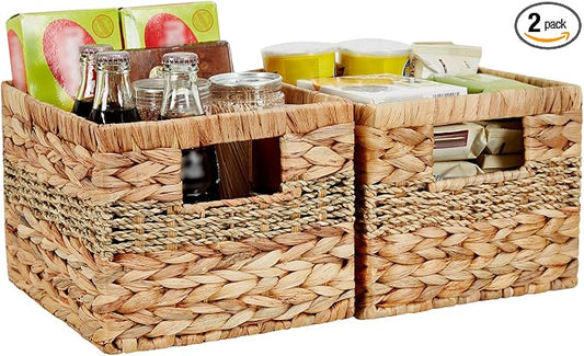 Water Hyacinth Wicker Basket, Decorative Woven Baskets by Bagnizer