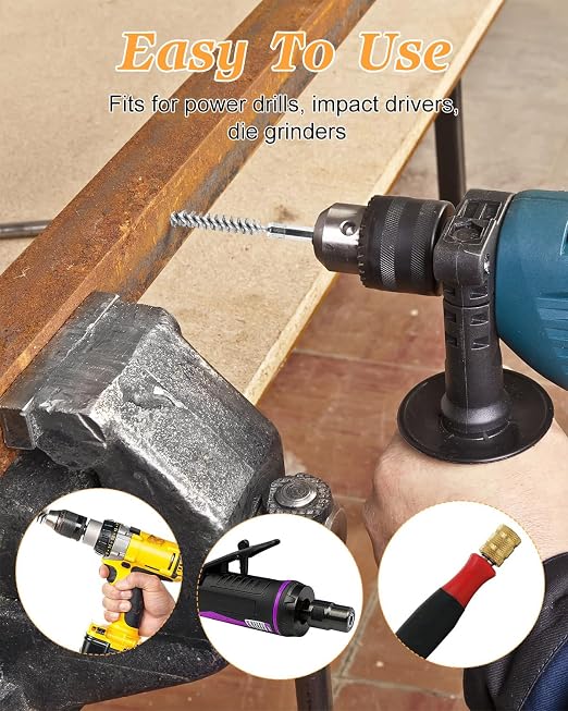 24 pcs Bore Brush for Drill, Stainless Steel Wire Cleaning Brush Set, Abrasive - Image 6