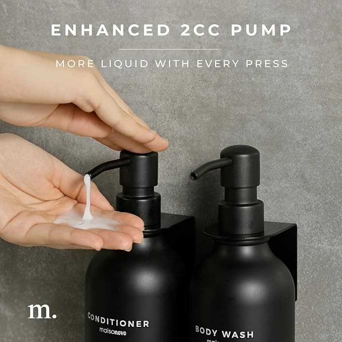 MaisoNovo Refillable Shampoo and Conditioner Bottles | 16.9 fl oz Set of 3 - Image 5
