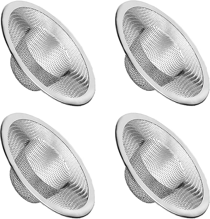 4pcs Heavy Duty Stainless Steel Kitchen Sink Strainer, 2.75" Top / 1" Mesh by ArtioHipo