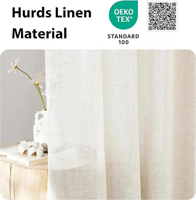 NICETOWN Linen Sheer Door Curtain Panel - Image 6