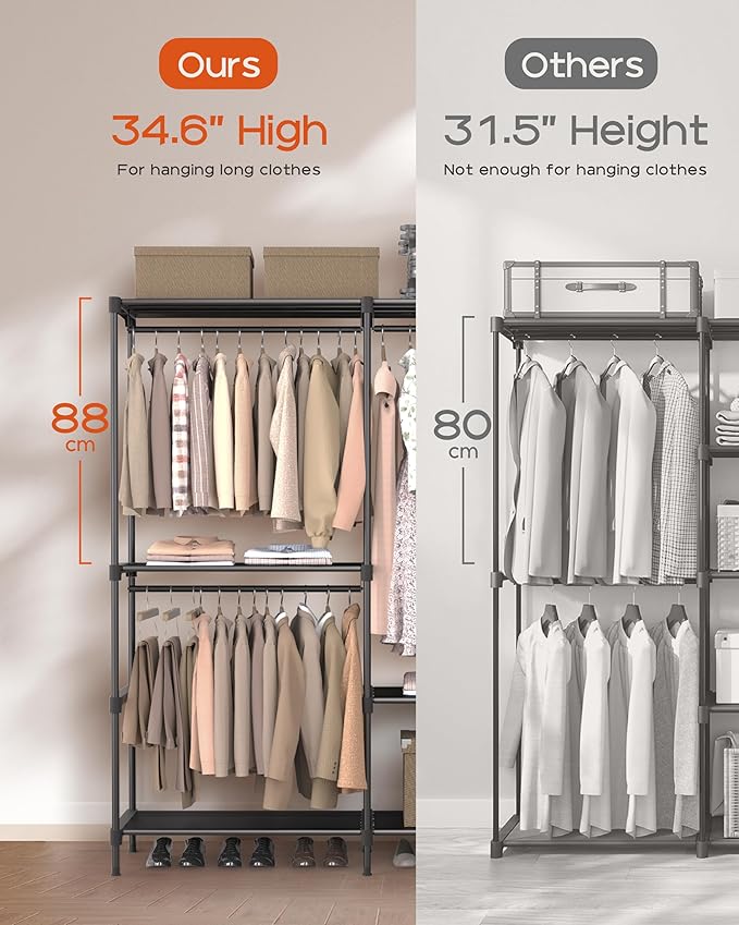 Clothes Rack, Portable Closet, 80.7 Inch Extra Large Capacity Wardrobe Closet - Image 3