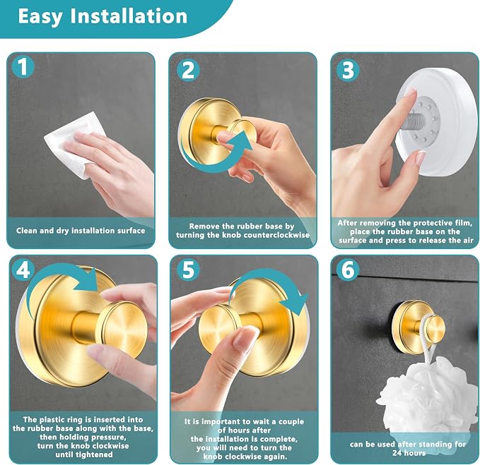 Suction Cup Hooks for Shower, Wreath Hanger for Front Door, Removable No Drill - Image 7