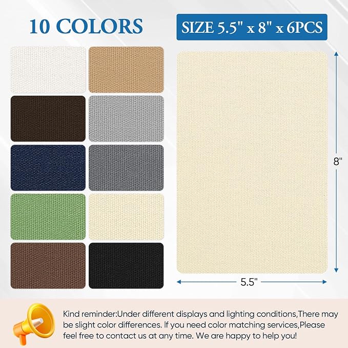 Canvas Patch 5.5 x 8 Inches 6Pcs Self-Adhesive Waterproof Canvas Patch Kit - Image 2
