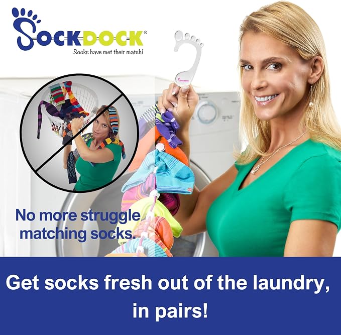 Sock Laundry Solution for Washing Drying & Storing Socks in Pairs, Clip & Hold - Image 2