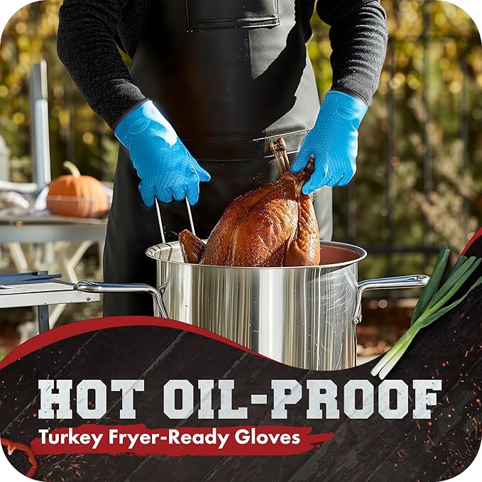 KITCHEN PERFECTION S Silicone Smoker Oven Gloves -Extreme Heat Resistant BBQ - Image 5