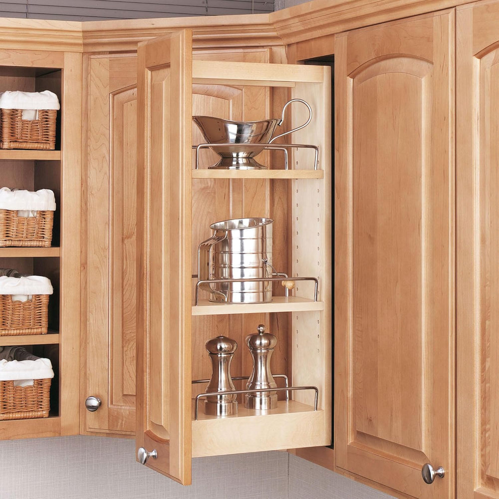 Rev-A-Shelf Maple Pullout Organizer for Wall Kitchen Cabinets, Full Extension...