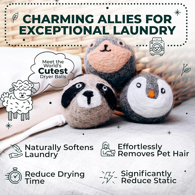 No More Dryer Sheets! Reusable Wool Dryer Balls XL 6-Pack - Image 2