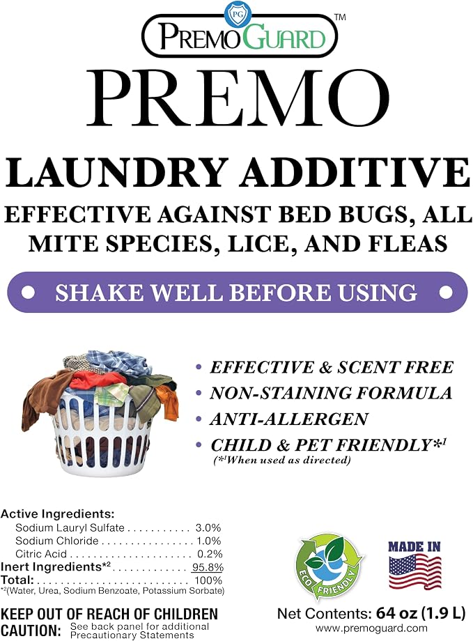 Premo Guard Bed Bug, Mite & Lice Laundry Detergent Additive 64 oz – Child & Pet - Image 7