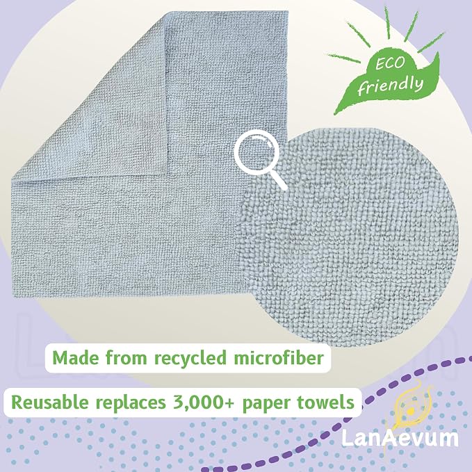 Microfiber Cleaning Cloths 60-Pack Microfiber Towels Pull-Out Packs 8.7x8.7 in - Image 4