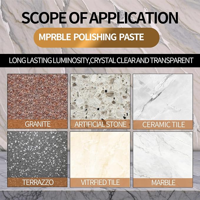 Marble Polishing Paste, Professional Marble Cleaner & Quartz Polish, Stone - Image 6