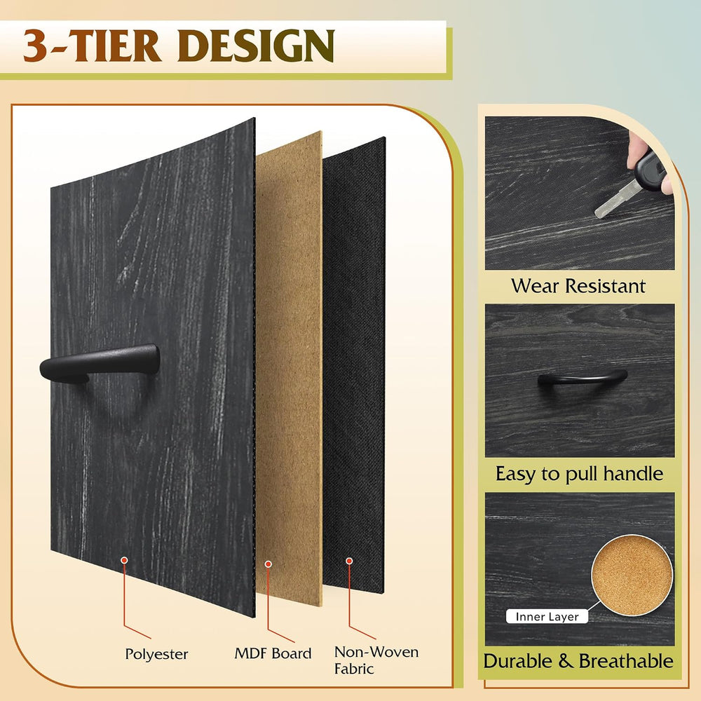 WLIVE Tall Dresser for Bedroom with 10 Fabric Drawers, Black