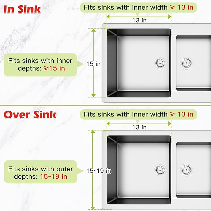 JASIWAY Dish Drying Rack in Sink, Expandable Stainless Steel Dish Drainer - Image 3
