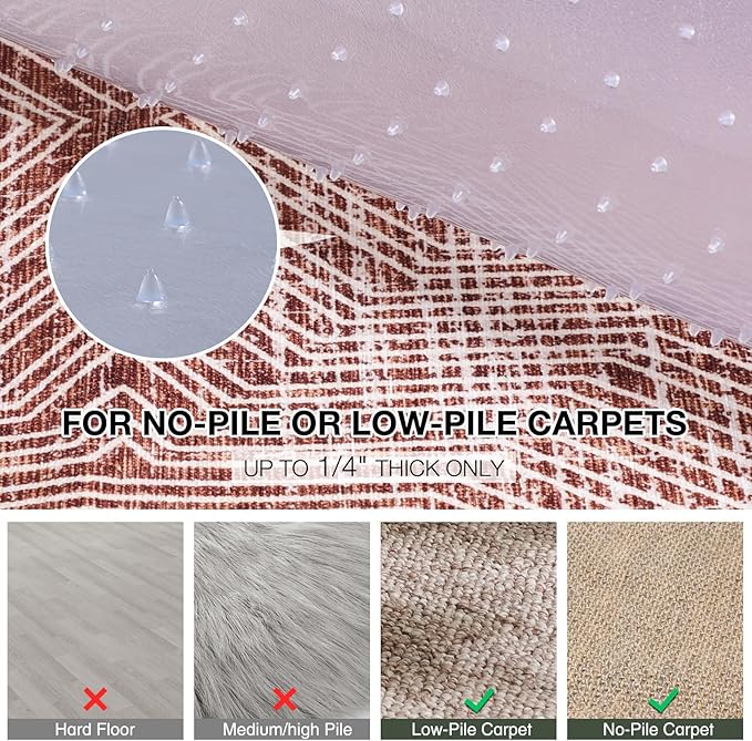 Chair Mat for Carpet, Beveled Edge Vinyl Mat - Image 3