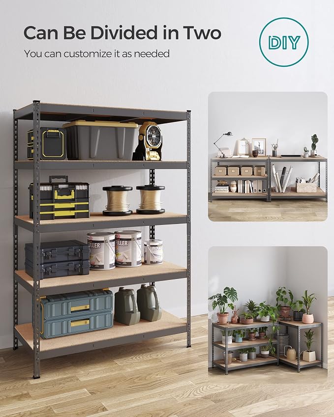 SONGMICS 5-Tier Storage Shelves, Load 2310 lb, Boltless Assembly, Adjustable - Image 7