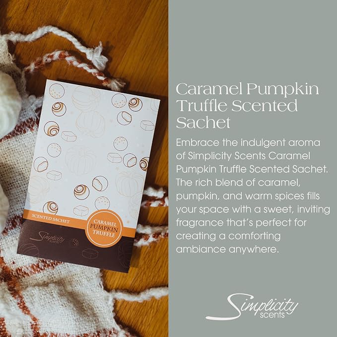 Floral Simplicity Caramel Pumpkin Truffle Scented Sachets Pack of 6, Fall & - Image 2