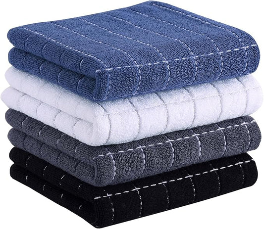 Homaxy 100% Cotton Terry Kitchen Towels, Checkered Designed, Soft and Super by Homaxy