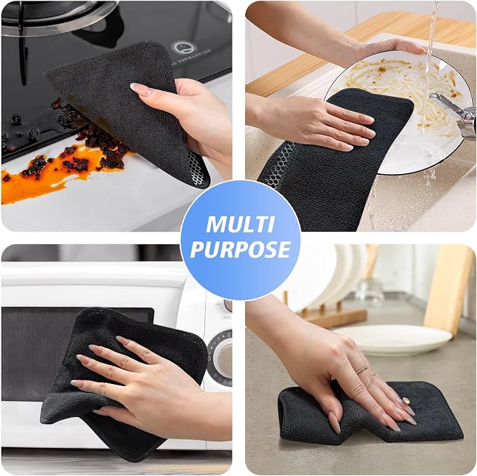 KinHwa Kitchen Washcloths for Dishes Absorbent Microfiber Dish Cloths Quick Dry - Image 4