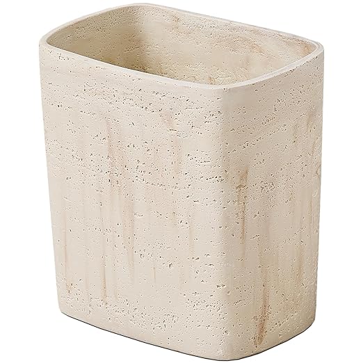Polytree Natural Travertine Textures Bathroom Trash Can 1.8 Gallon Small by Polytree