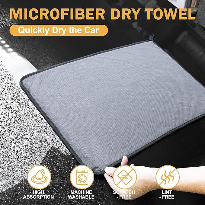 2-Pack Medium Size Microfiber Towels, 600GSM Ultra Absorbent Car Drying Towels - Image 4