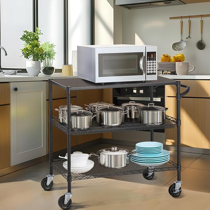 Finnhomy 3 Tier Heavy Duty Commercial Grade Utility Cart - Image 3